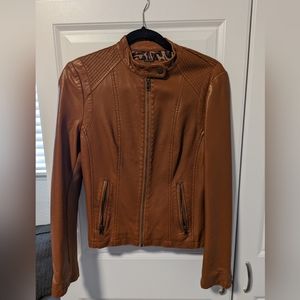 Brown Pleather Jacket - Size Small